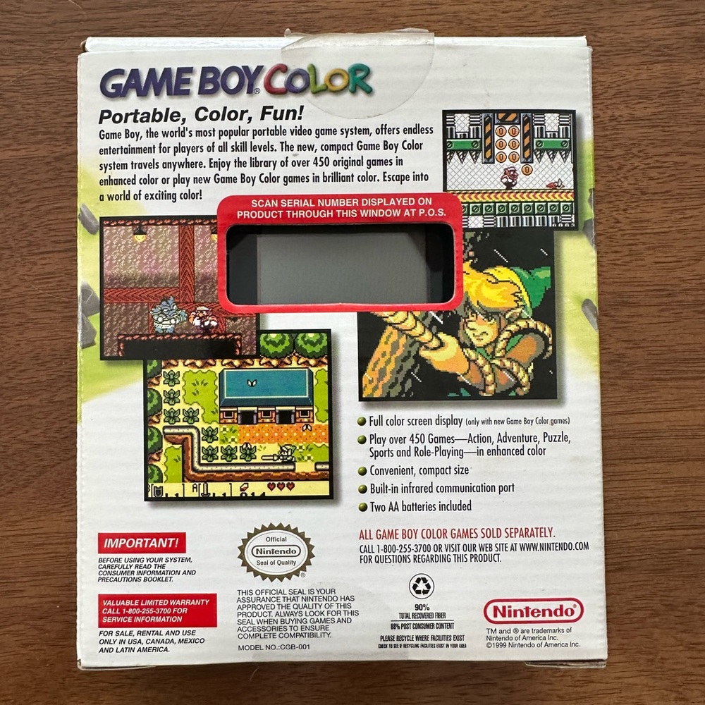 1998 classic vintage Nintendo Game Boy handheld gaming system - includes 3 games - Picture 5 of 7